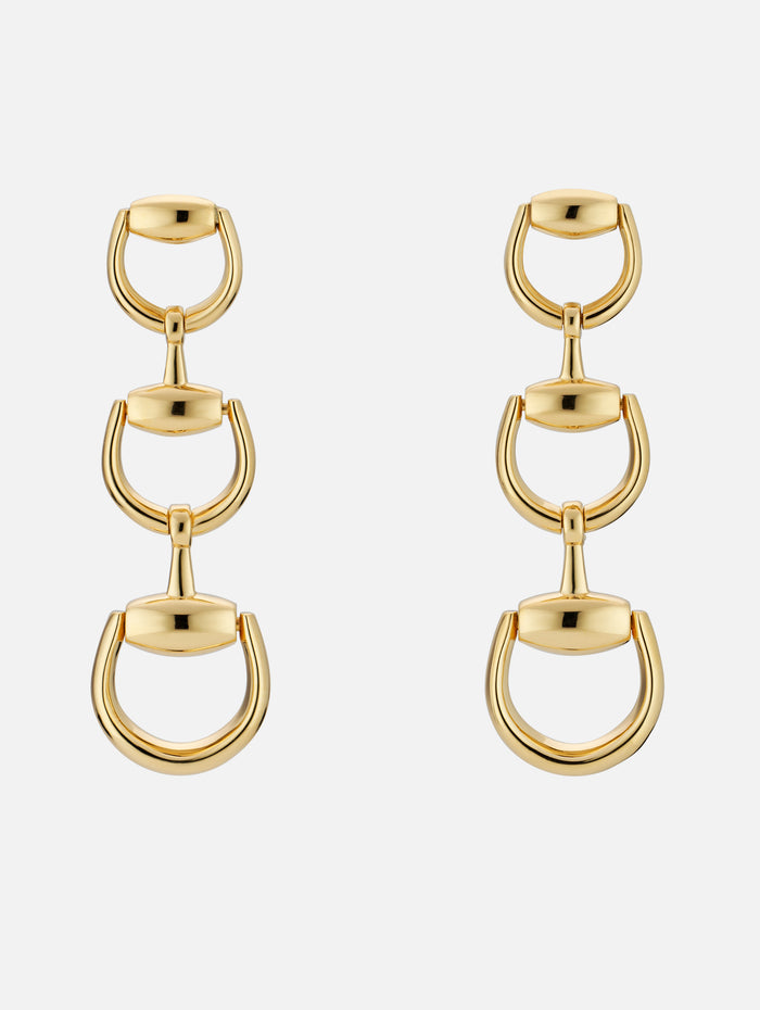 Horsebit Earring 42mm,GUCCI FINE JEWELRY,YELLOW GOLD,Image 1