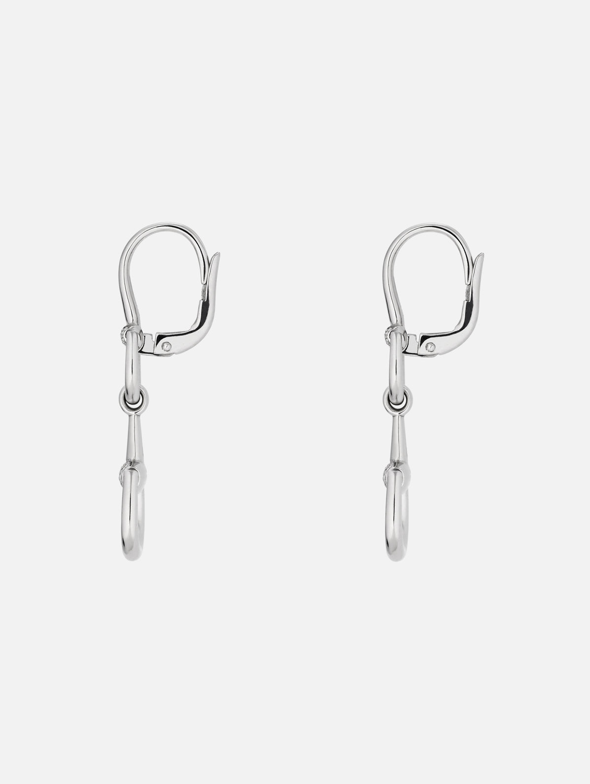 Horsebit Chandelier Earrings,GUCCI FINE JEWELRY,WHITE GOLD,Image 2