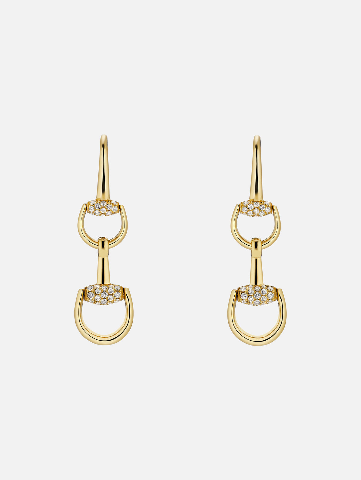 Horsebit Diamond Earrings,GUCCI FINE JEWELRY,YELLOW GOLD,Image 1