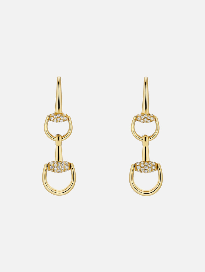 Horsebit Diamond Earrings,GUCCI FINE JEWELRY,YELLOW GOLD,Image 1