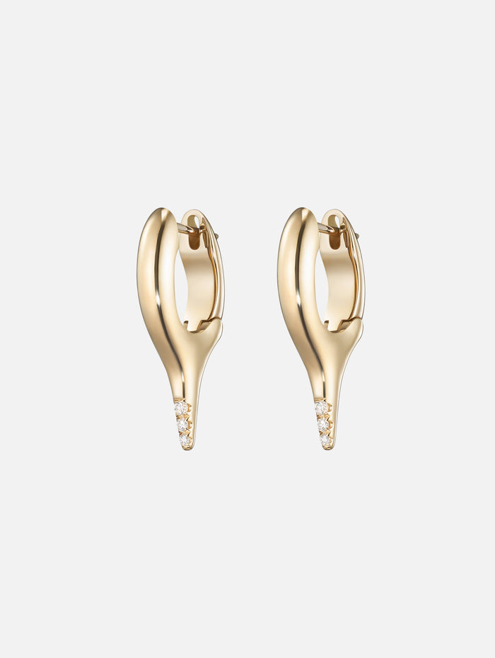 Mini Lola Needle Earrings,MELISSA KAYE,YELLOW GOLD,Image 1