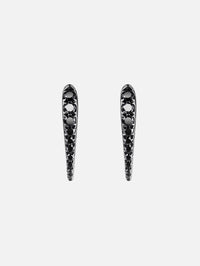 Mini Lola Needle Earrings,MELISSA KAYE,BLACK GOLD,Image 2
