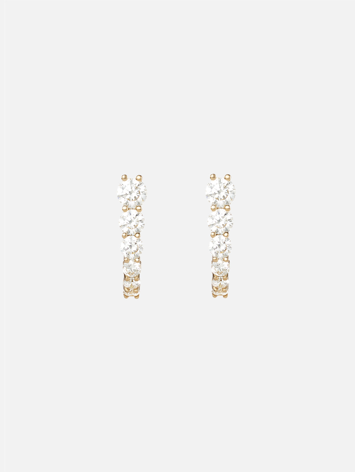 Aria U Huggie Hoops,MELISSA KAYE,YELLOW GOLD,Image 2