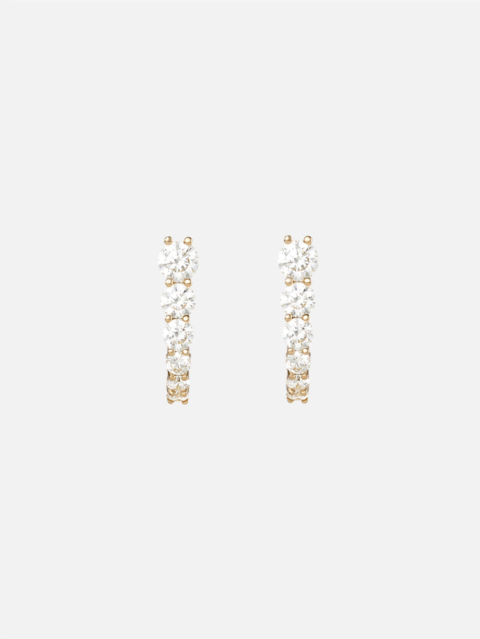 Aria U Huggie Hoops,MELISSA KAYE,YELLOW GOLD,Image 1