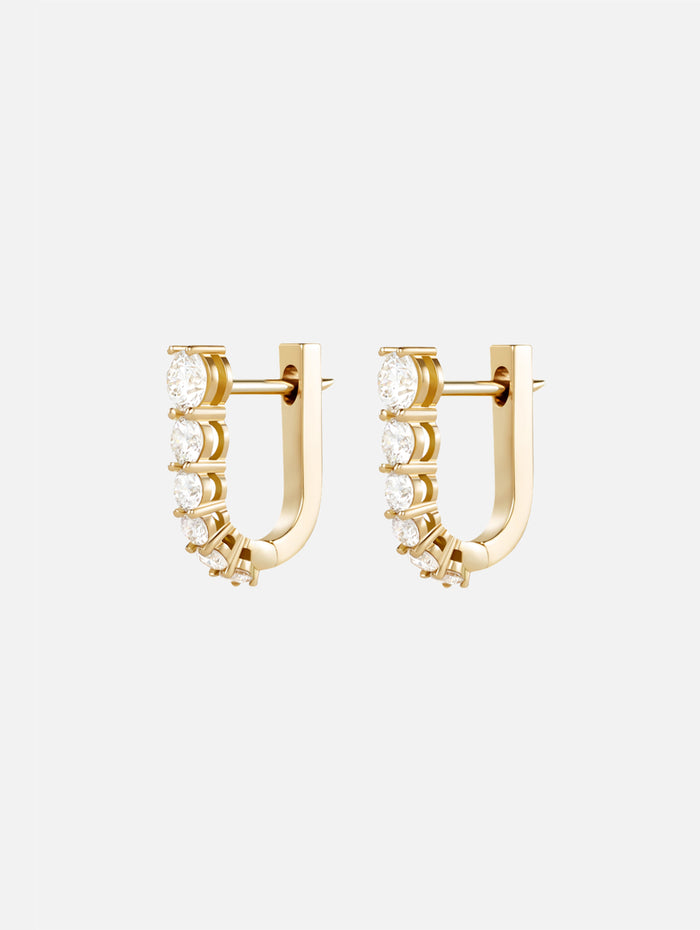Aria U Huggie Hoops,MELISSA KAYE,YELLOW GOLD,Image 1