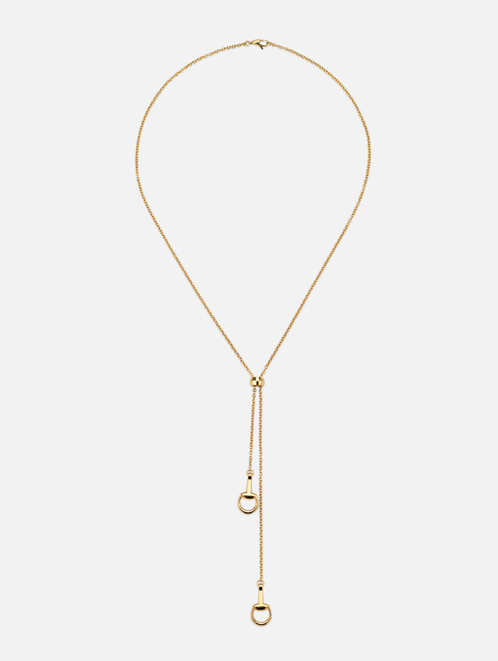 Horsebit Two Half Necklace,GUCCI FINE JEWELRY,YELLOW GOLD,Image 1