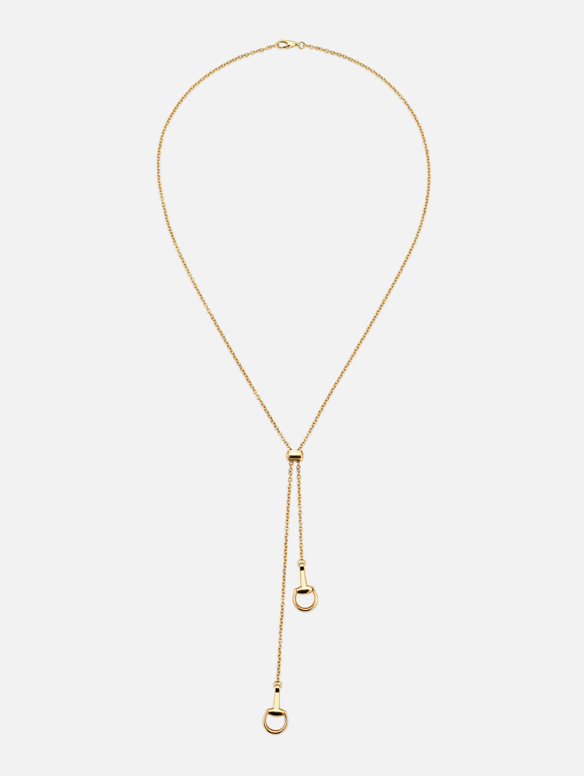 Horsebit Two Half Necklace,GUCCI FINE JEWELRY,YELLOW GOLD,Image 2