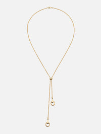 Horsebit Two Half Necklace,GUCCI FINE JEWELRY,YELLOW GOLD,Image 2