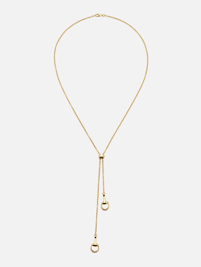 Horsebit Two Half Necklace,GUCCI FINE JEWELRY,YELLOW GOLD,Image 1