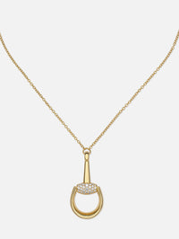 Horsebit Diamond Pendant Necklace,GUCCI FINE JEWELRY,YELLOW GOLD,Image 1