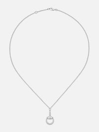 Horsebit Diamond Pendant Necklace,GUCCI FINE JEWELRY,WHITE GOLD,Image 1