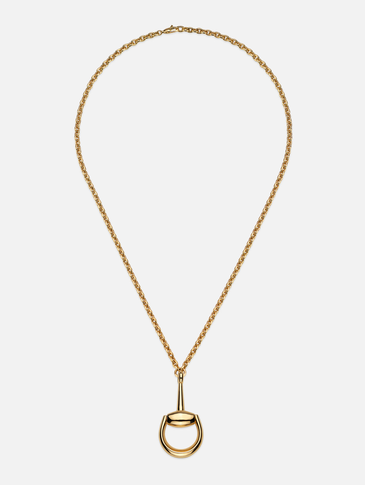 Horsebit Long Chain Pendant,GUCCI FINE JEWELRY,YELLOW GOLD,Image 1