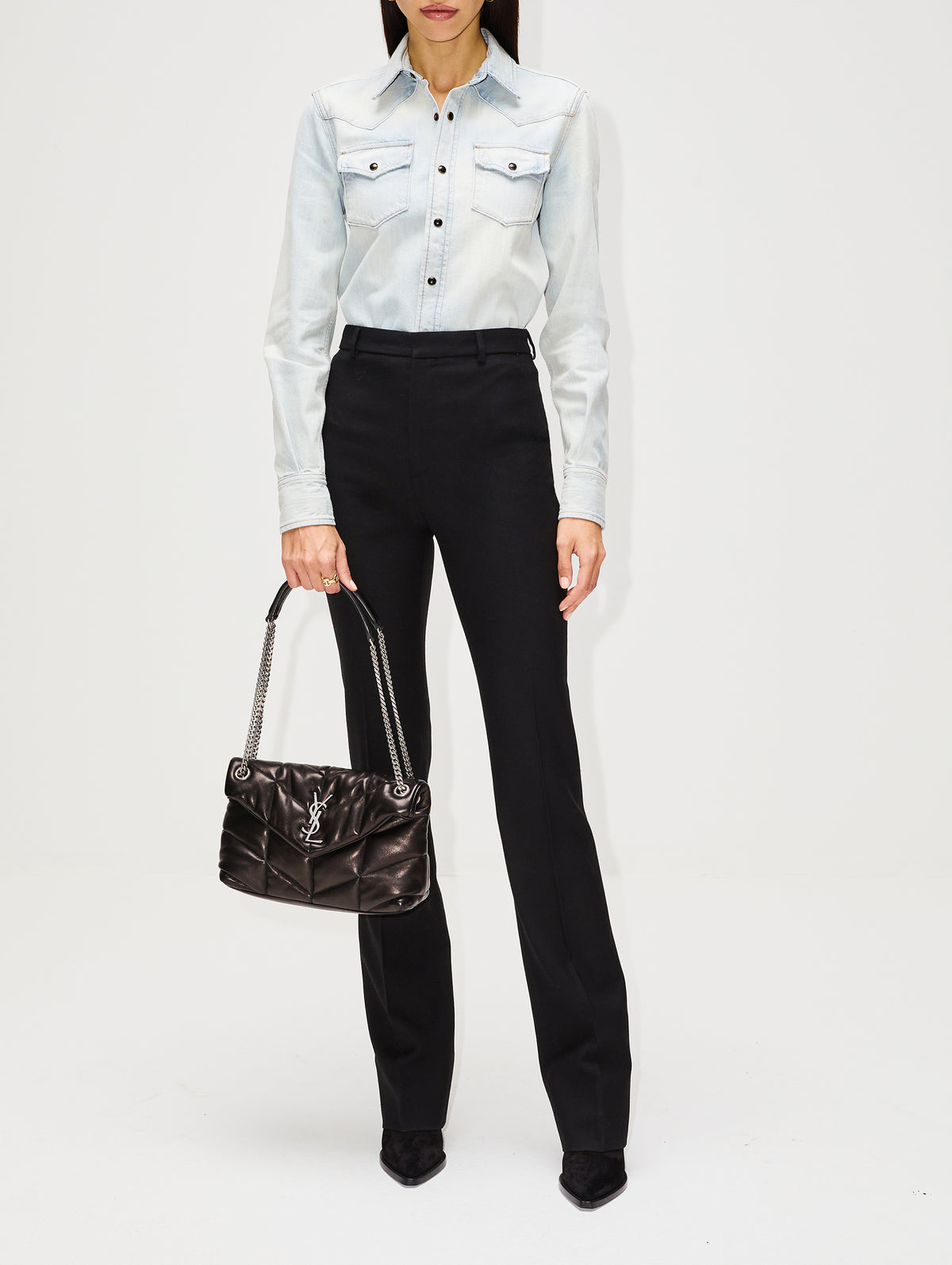 Yves Saint Laurent Envelope Medium Chain Leather Chain Bag