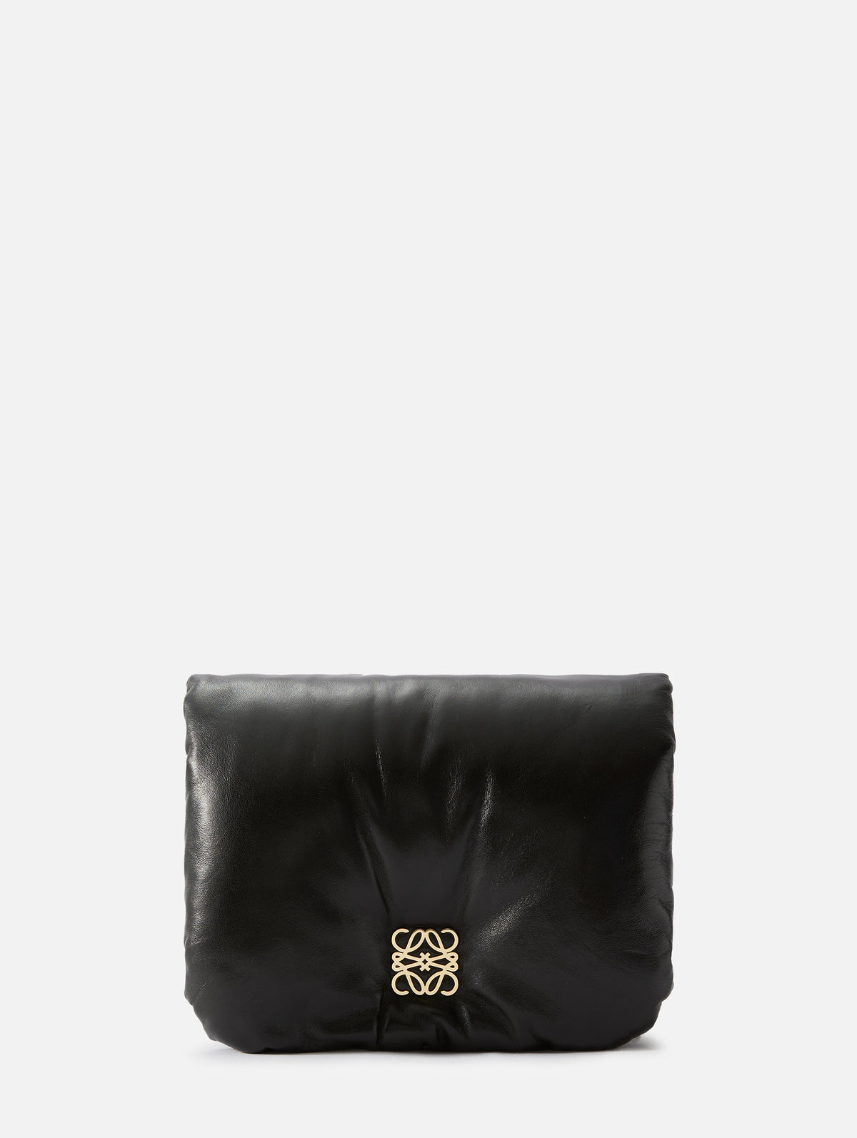 Goya Puffer Small Leather Shoulder Bag in Black - Loewe