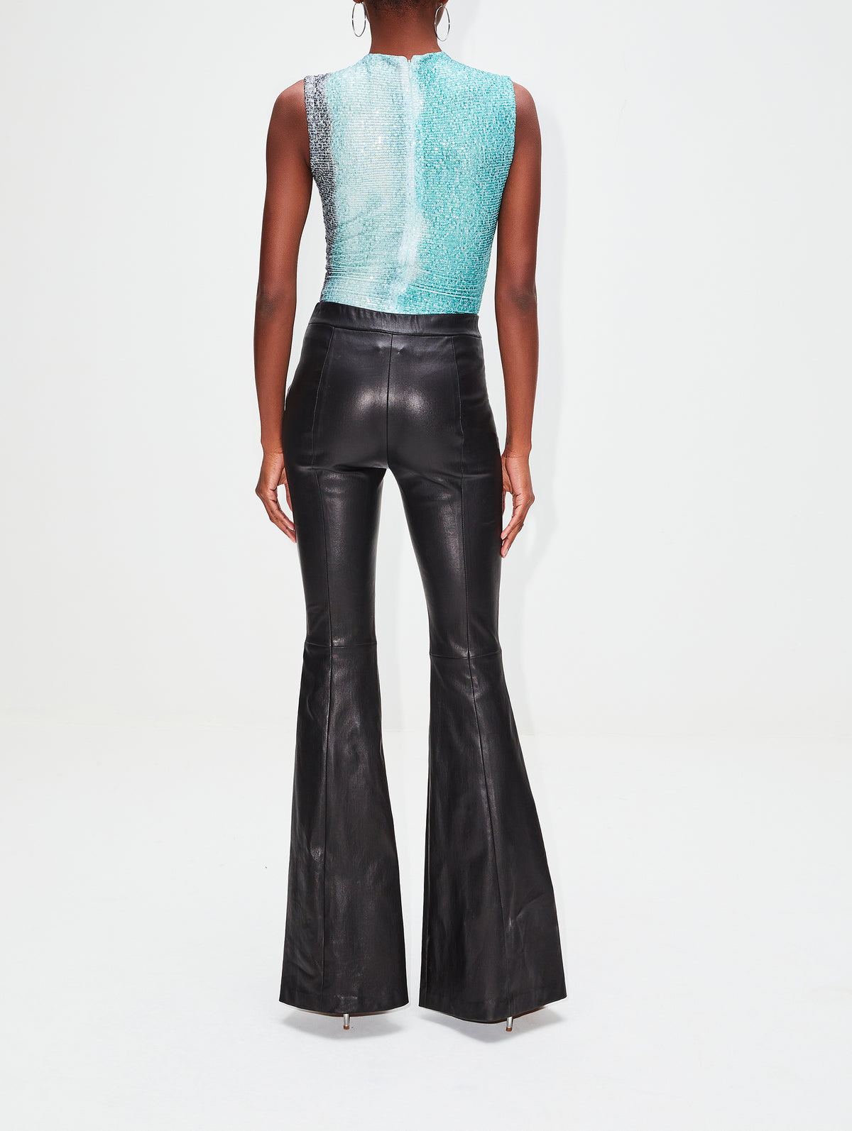 Pull On Leather Flare Pant, ROSETTA GETTY