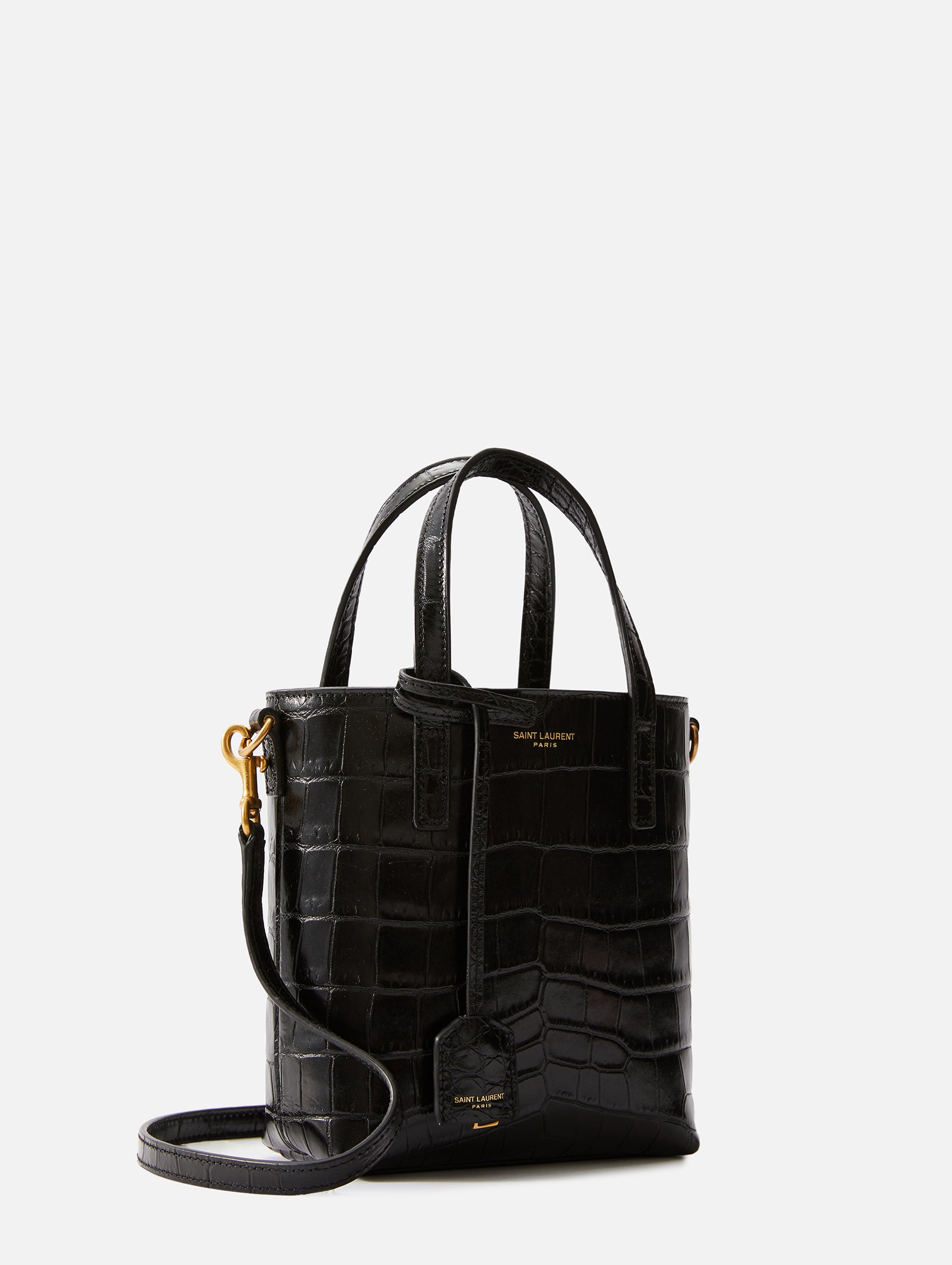 Toy mini croc-effect leather tote
