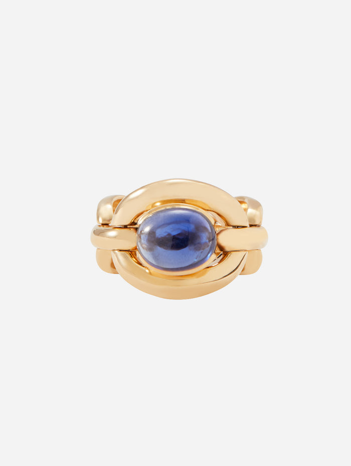 Catena Cabochon Blue Sapphire Ring