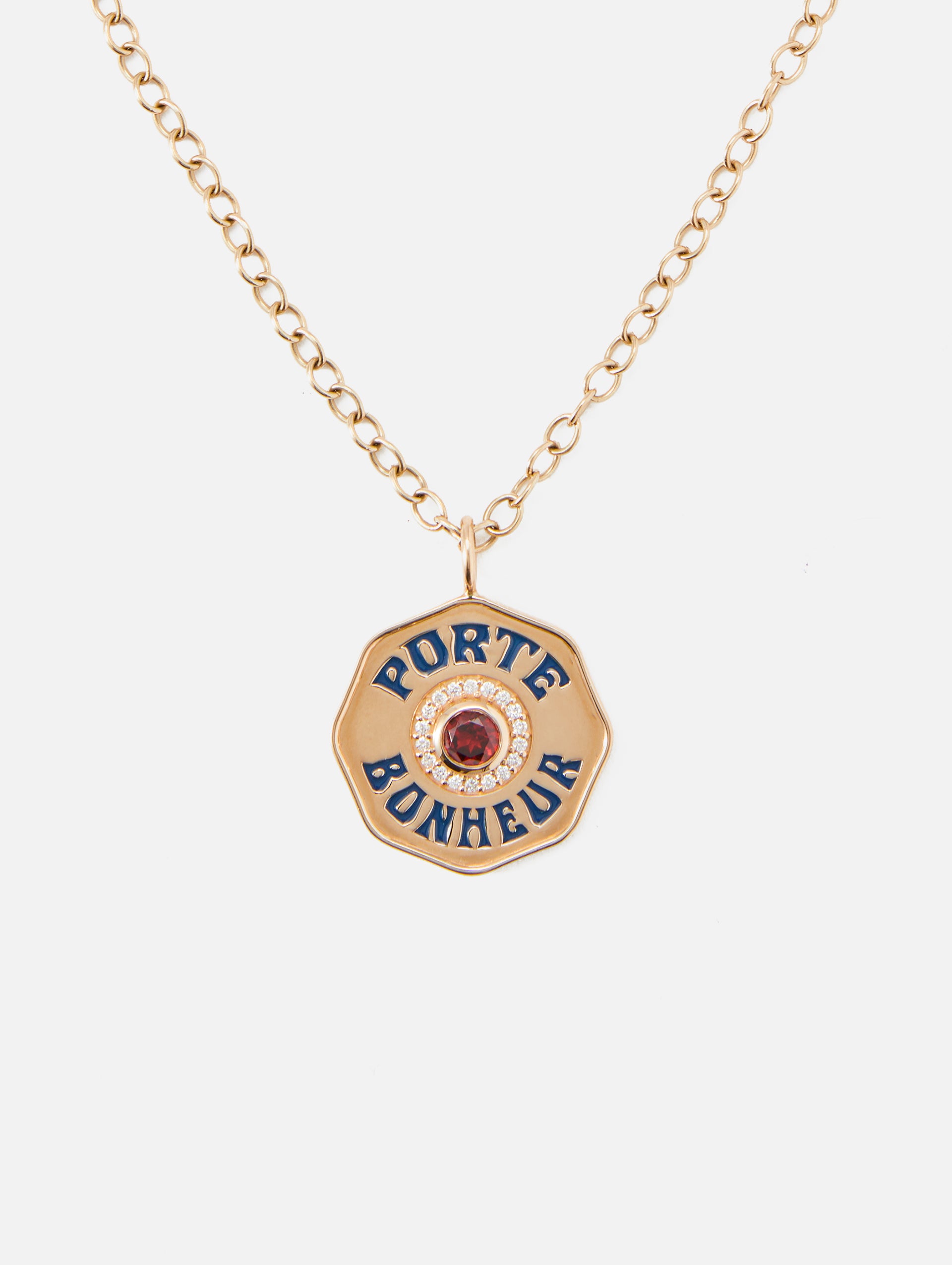 Large Garnet Porte Bonheur Necklace | MARLO LAZ | elysewalker