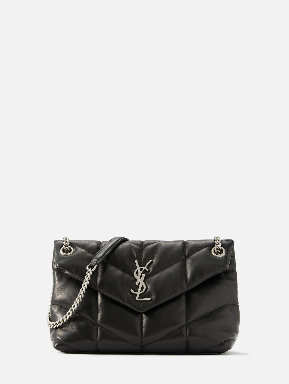 Saint Laurent Small Satchel Quilted Leather Cross-body Bag in Natural
