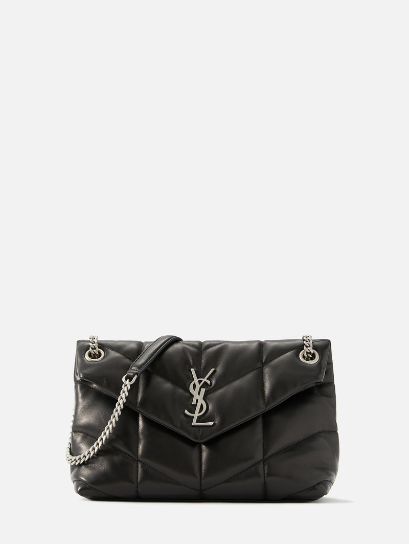 Yves Saint Laurent Black Quilted Lambskin Leather Small LouLou