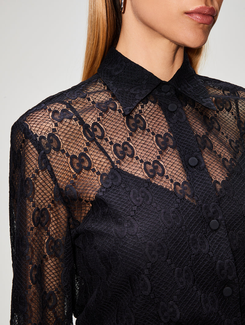 gucci black lace top - OFF-61% >Free Delivery