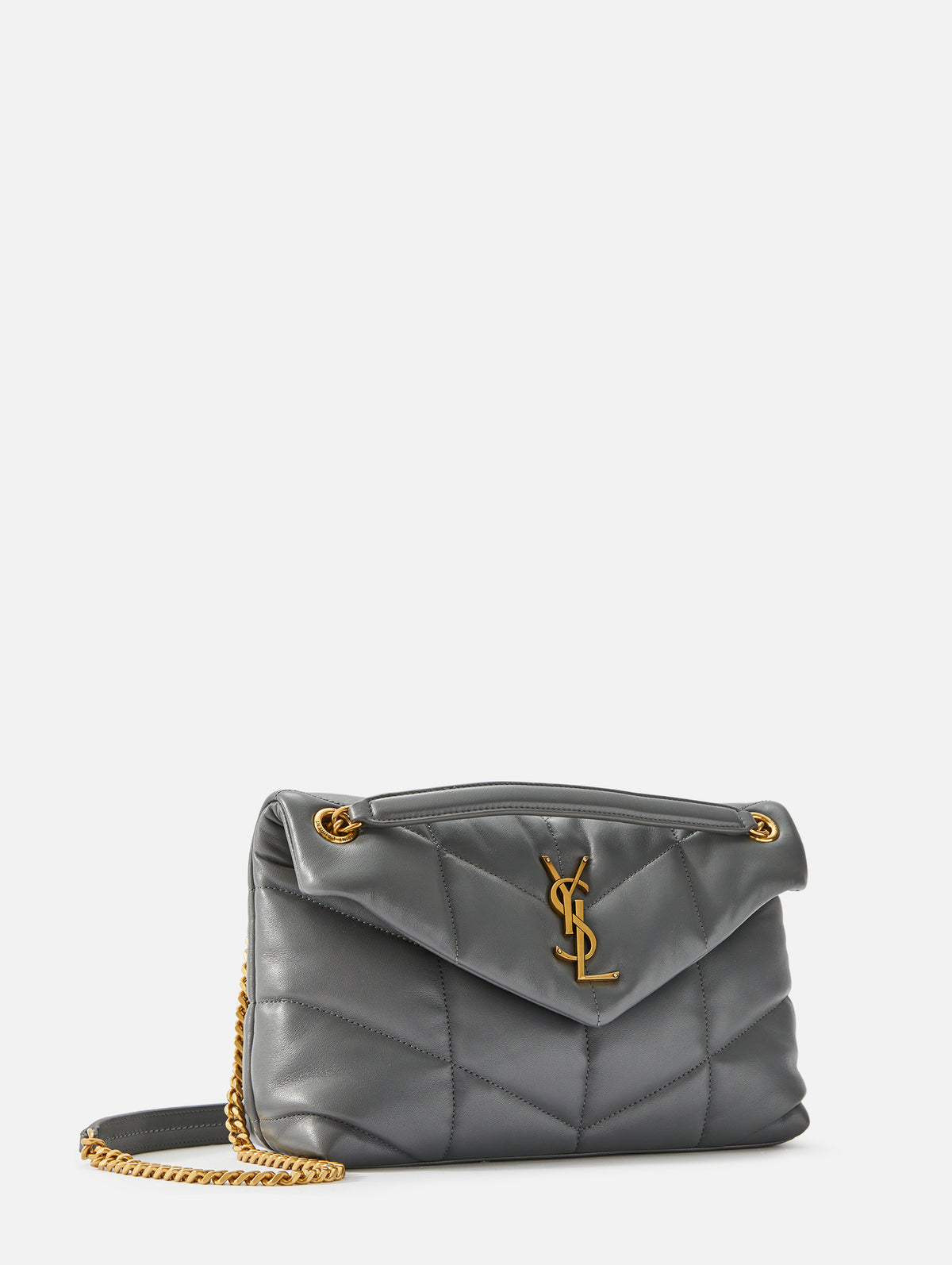 Loulou Y-Quilted Crossbody Toy Bag Storm Grey