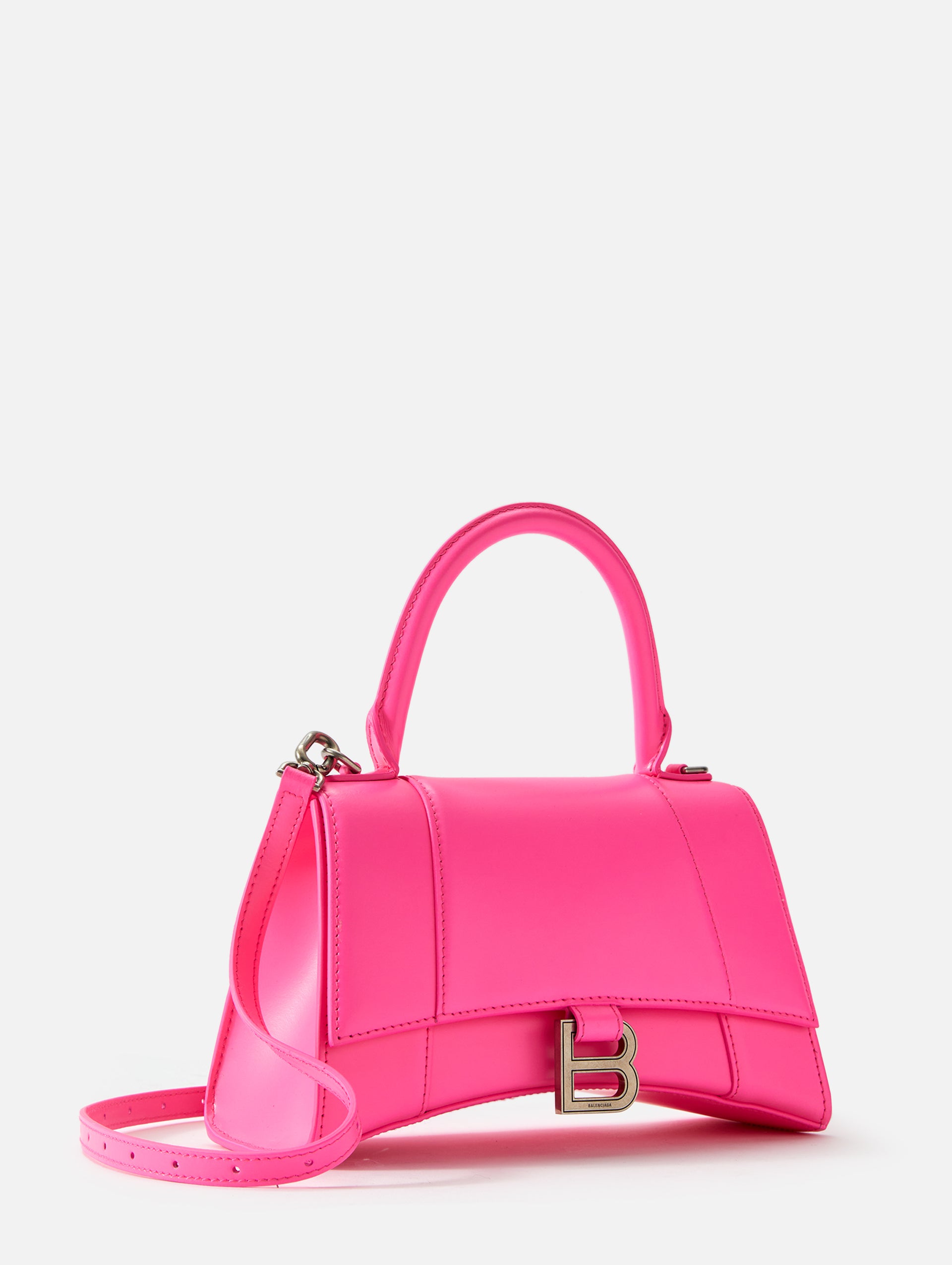 Balenciaga Hourglass Top Handle Bag Monogram Denim XS Pink 2008252