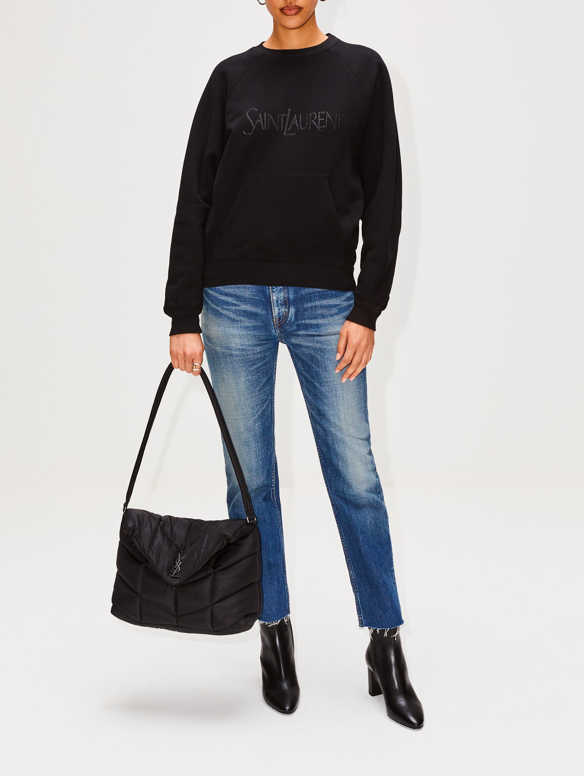 Nylon Puffer Messenger Bag | SAINT LAURENT | elysewalker