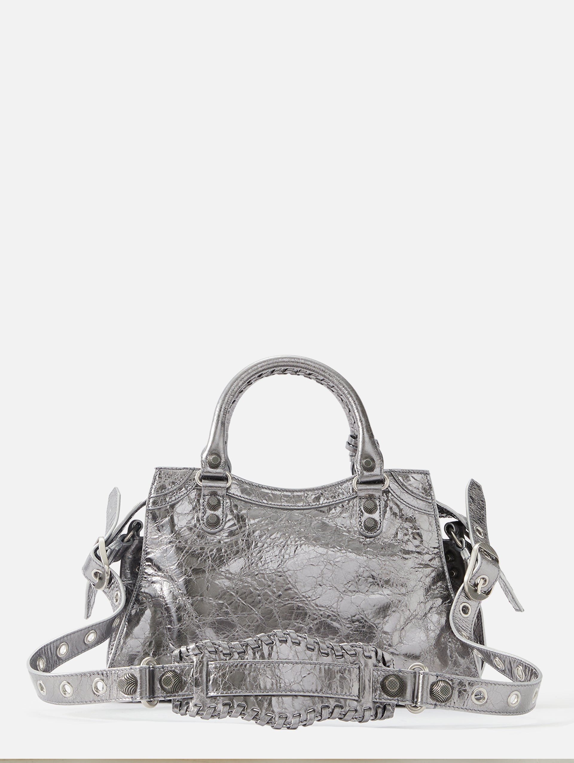 Túi Balenciaga Le Cagole Small Shoulder Bag Metallized In Silver bạc SHW  best quality