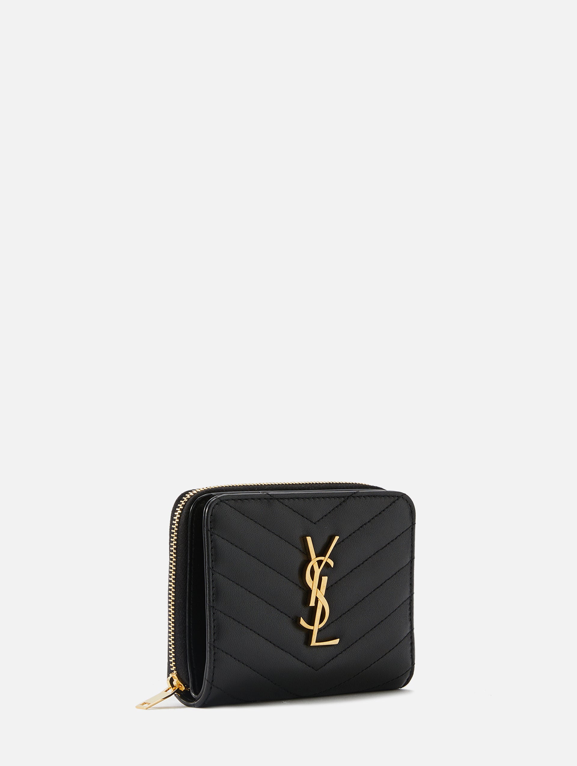 Saint Laurent Monogram zipped leather wallet - ShopStyle