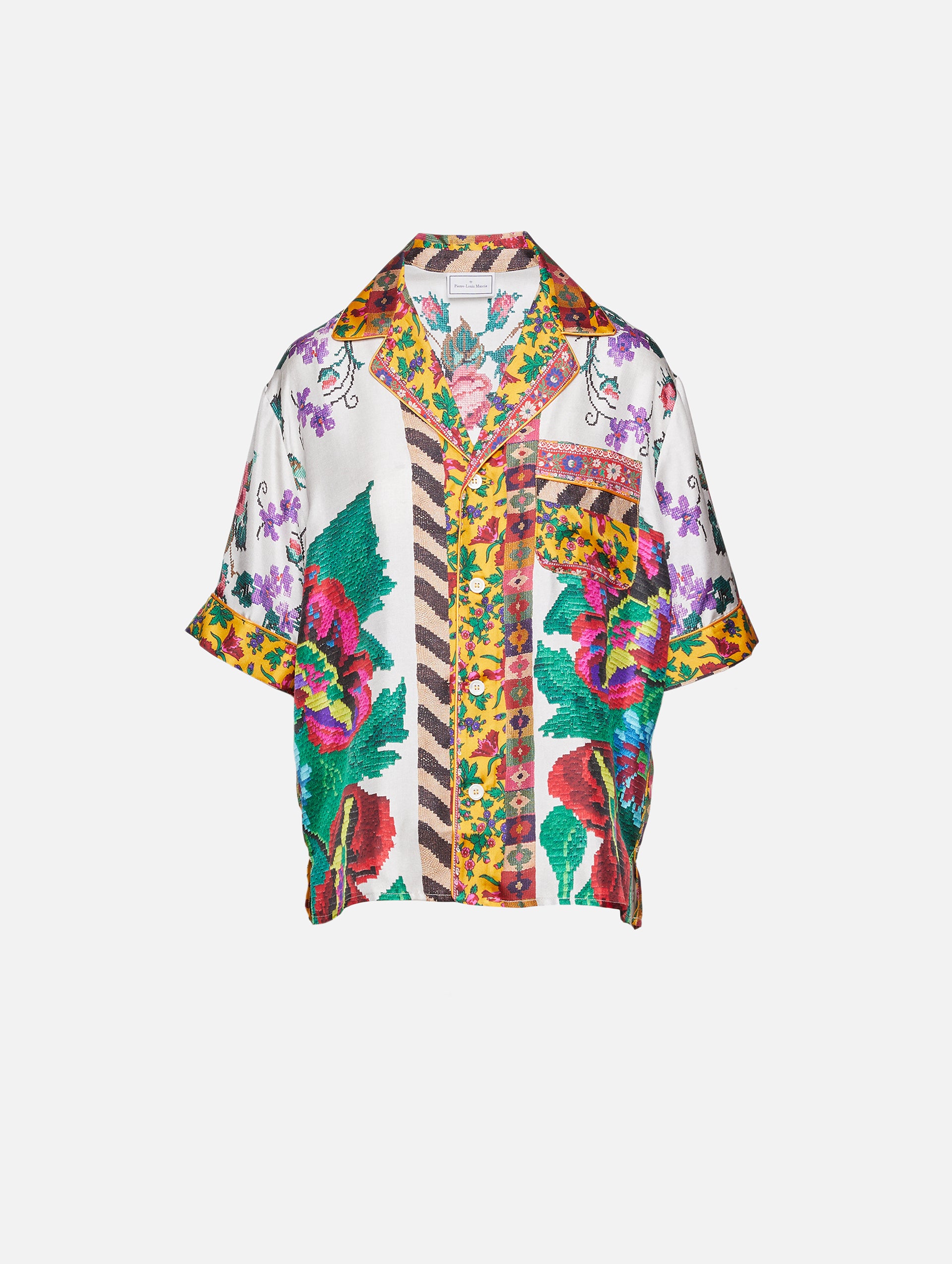 Pierre-Louis Mascia Aloe Silk Short Sleeve Shirt, S | Elysewalker