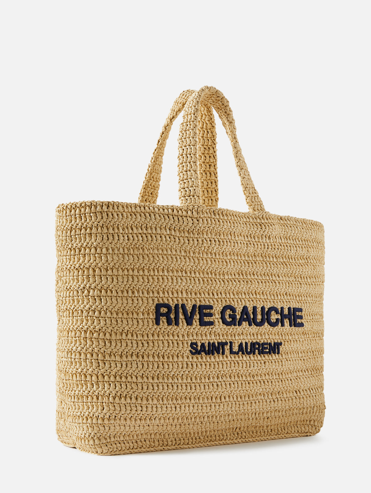 Saint Laurent Raffia Leather Bag in Natural