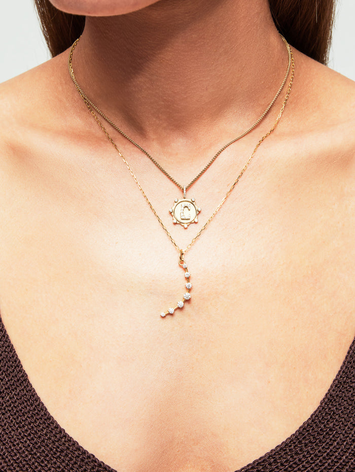 Chain Necklace With Crescent Charm