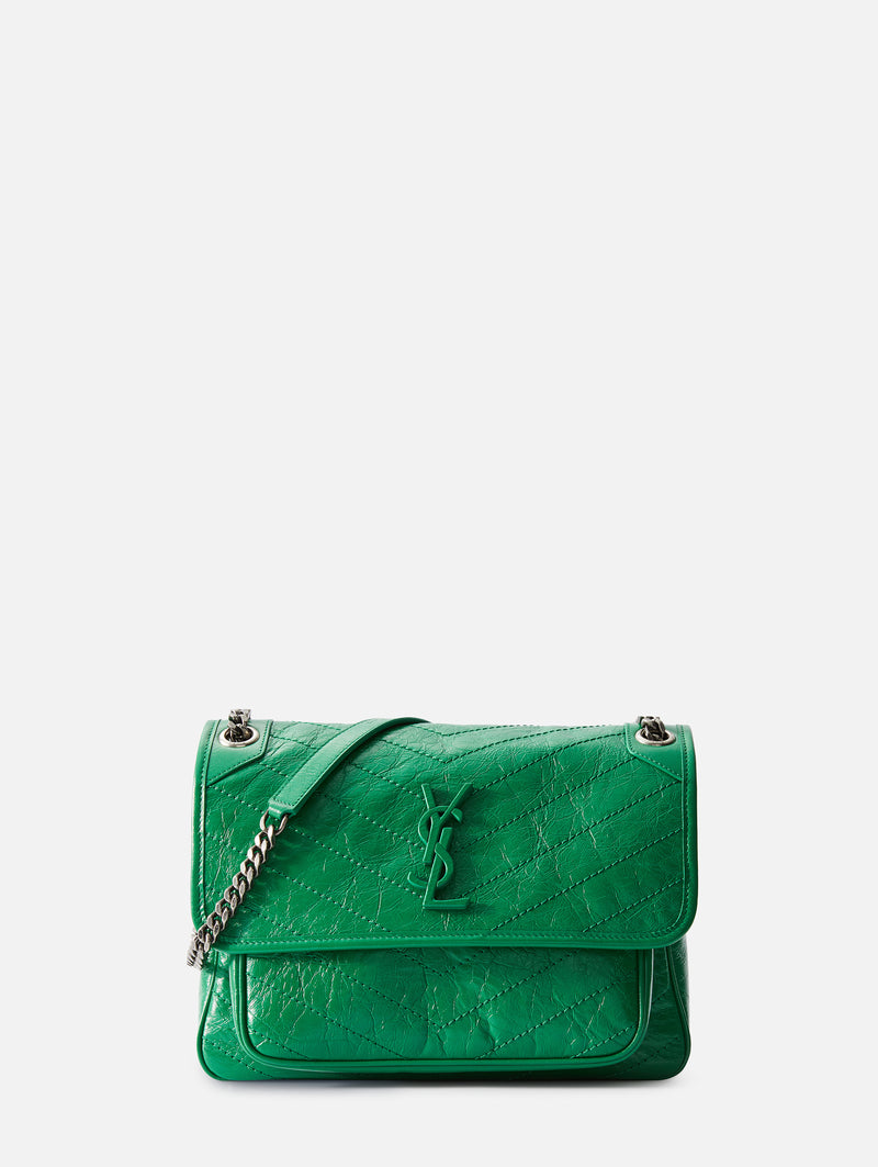 Yves Saint Laurent, Bags, Ysl Niki B Vintage Leather Dark Green