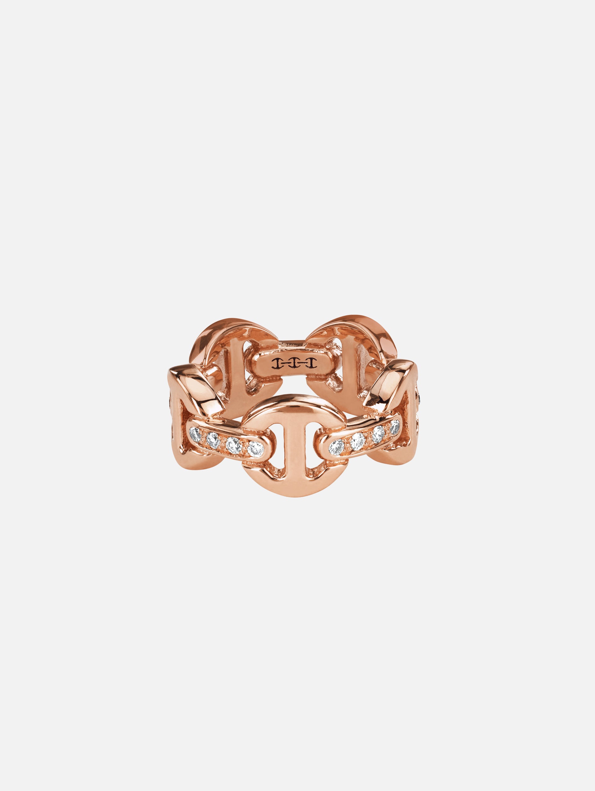 Dame Classic Tri Link Ring With Diamond Bridges | HOORSENBUHS