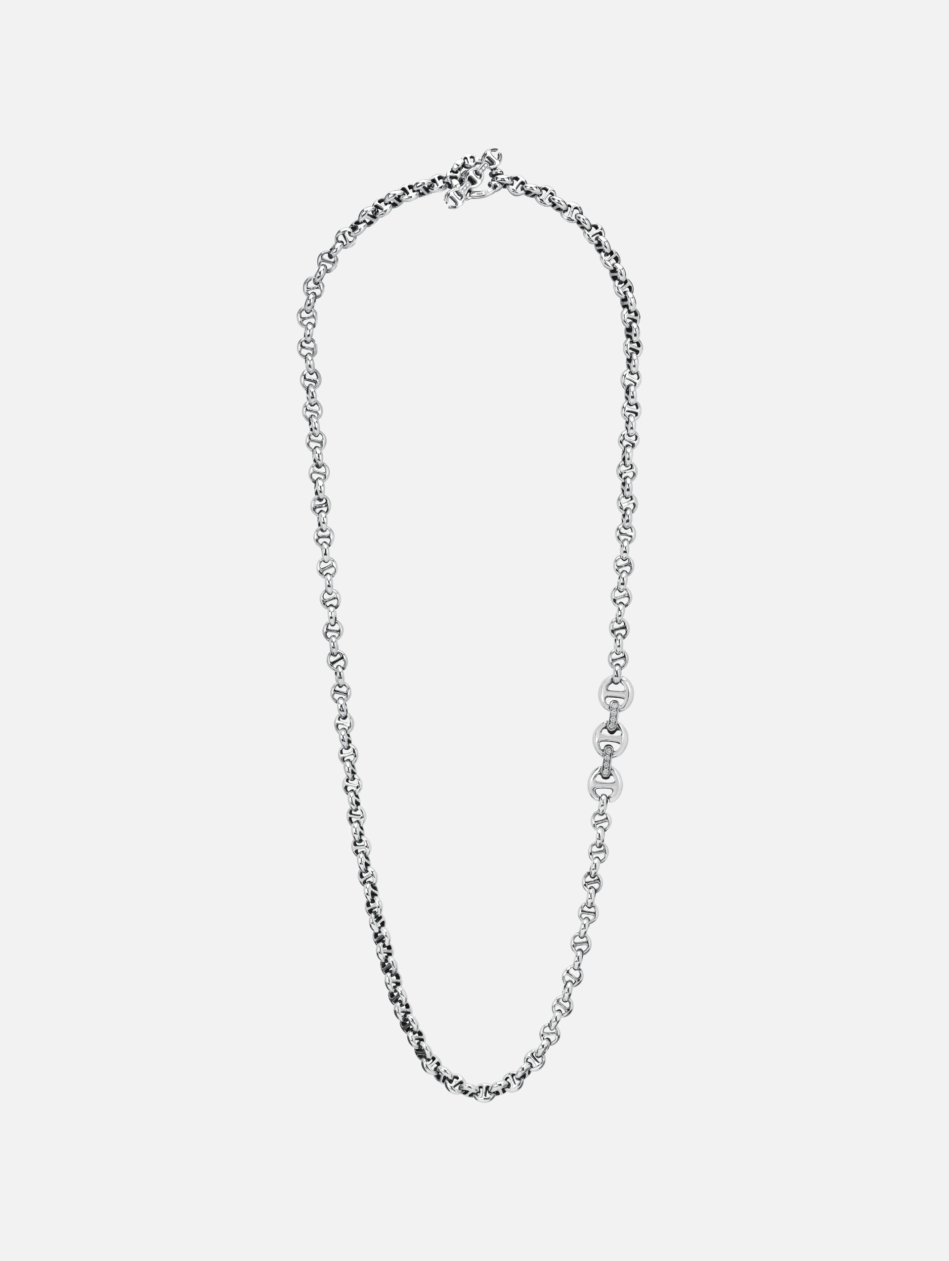 5mm Open Link Necklace With Diamond Pendant