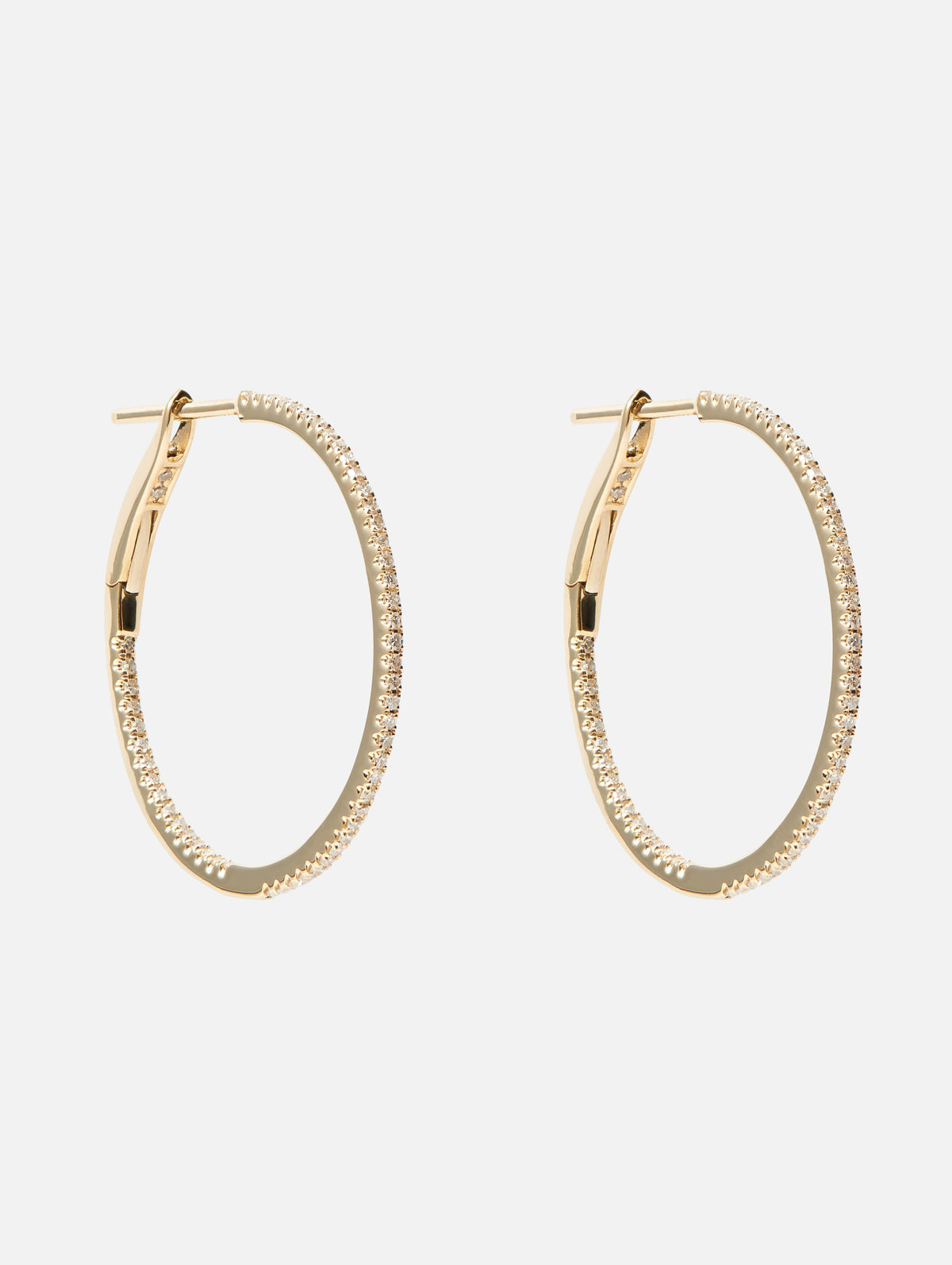 1" Pave Diamond Hoops,SHYLEE ROSE,YELLOW GOLD,Image 5