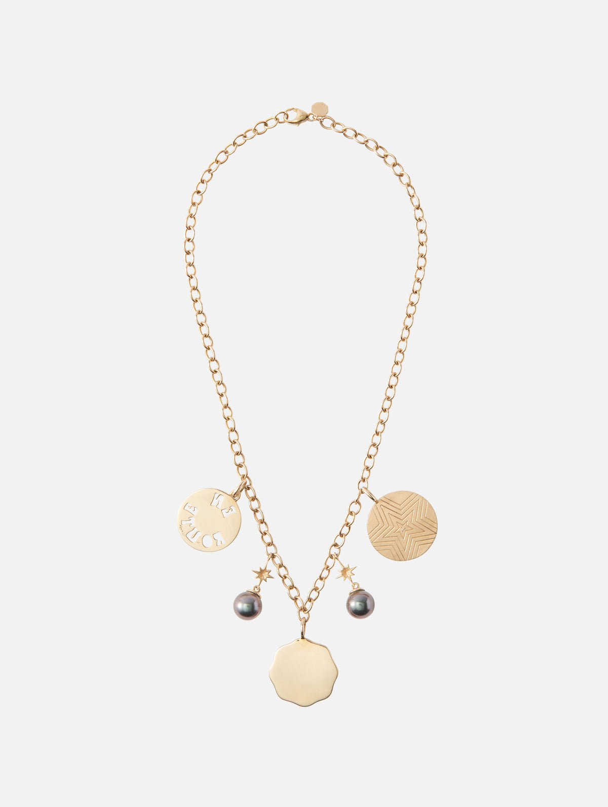 Circle necklace - Coin necklace - Gold coin necklace - multi